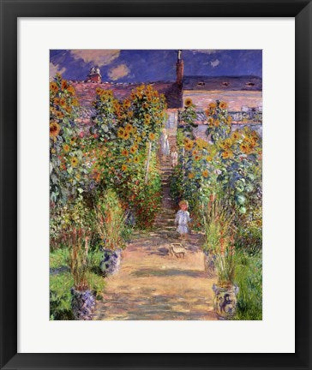 Framed Art The Artist's Garden at Vetheuil, 1880 by Claude Monet Wall Decor 18x24 Artwork